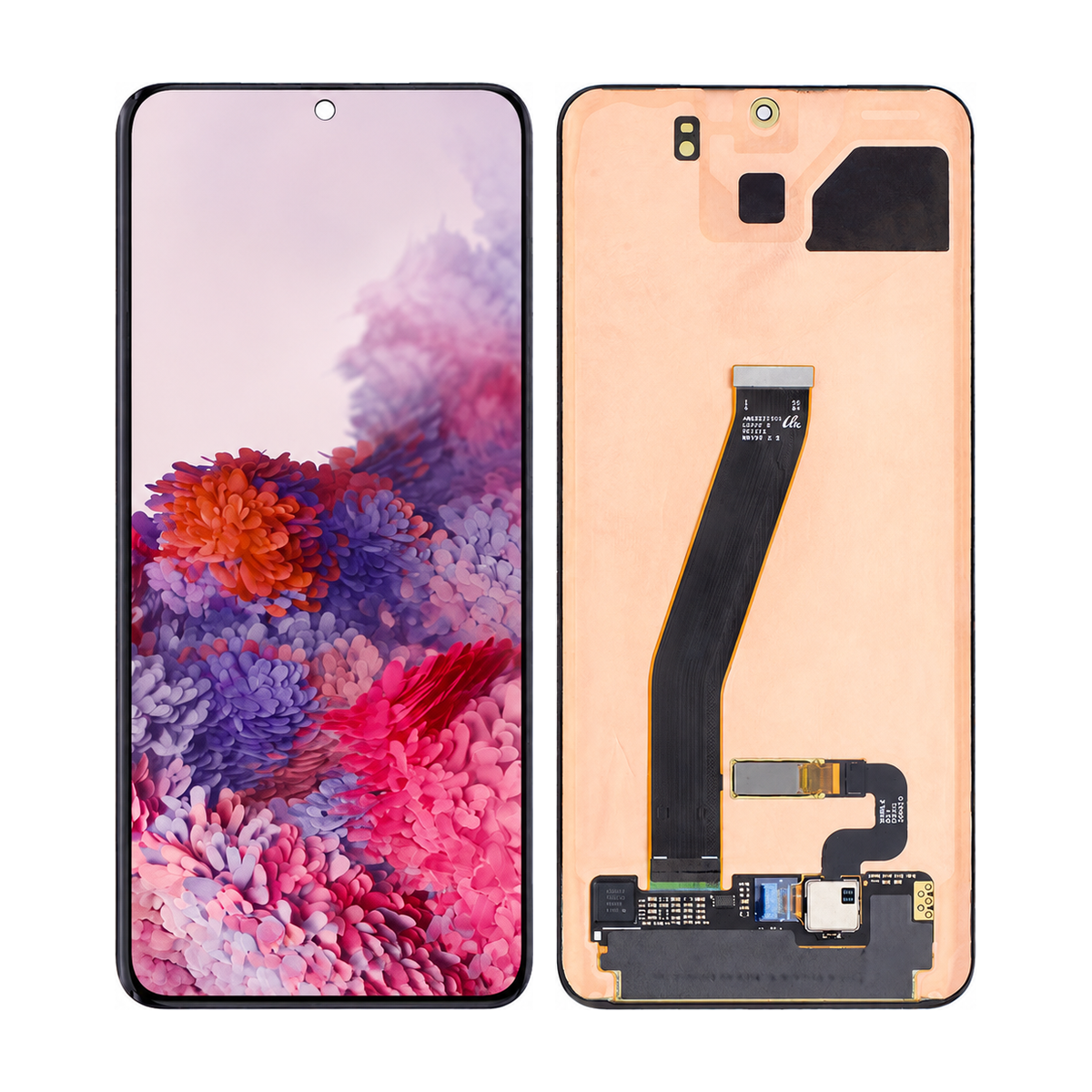 Phone screen assembly 1348906 — front and back, official pattern visual adaptation, unified layout test