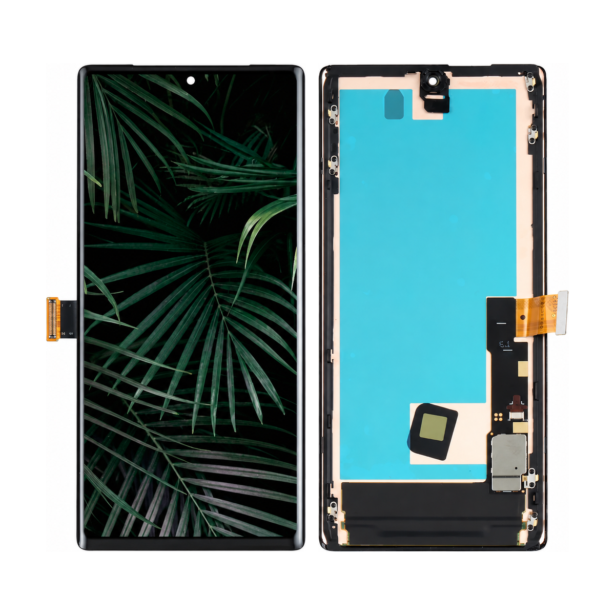 Phone screen assembly 1497052 — front and back, official pattern visual adaptation, unified layout test