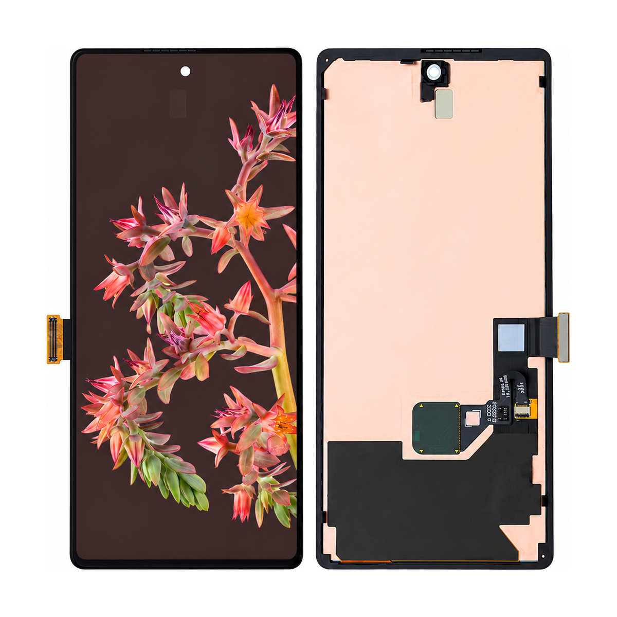 Phone screen assembly 1498626 — front and back, official pattern visual adaptation, unified layout test