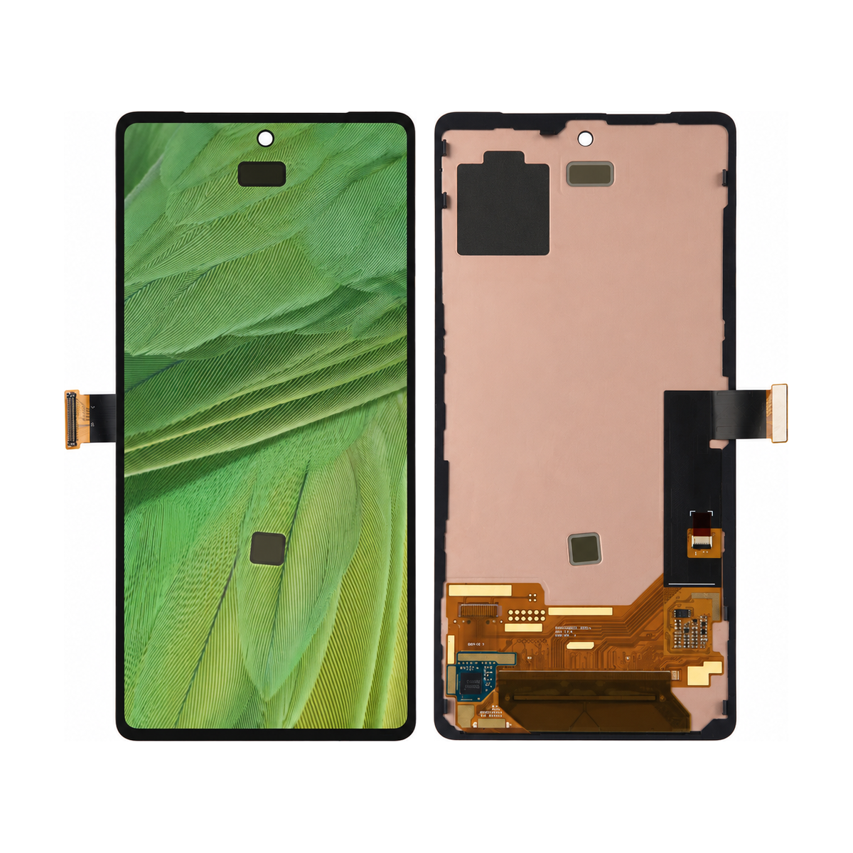 Phone screen assembly 1501567 — front and back, official pattern visual adaptation, unified layout test