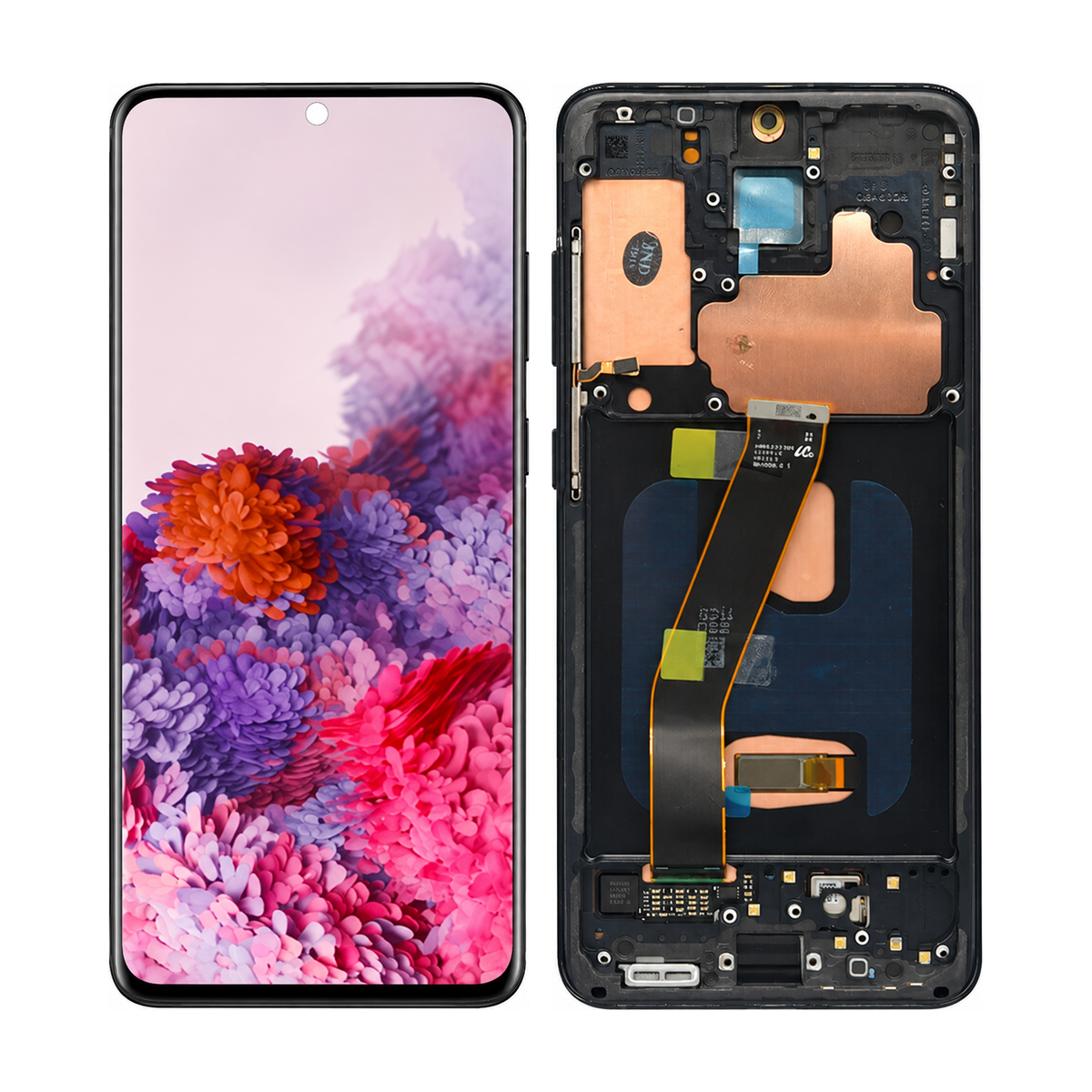 Phone screen assembly 1506257 — front and back, official pattern visual adaptation, unified layout test