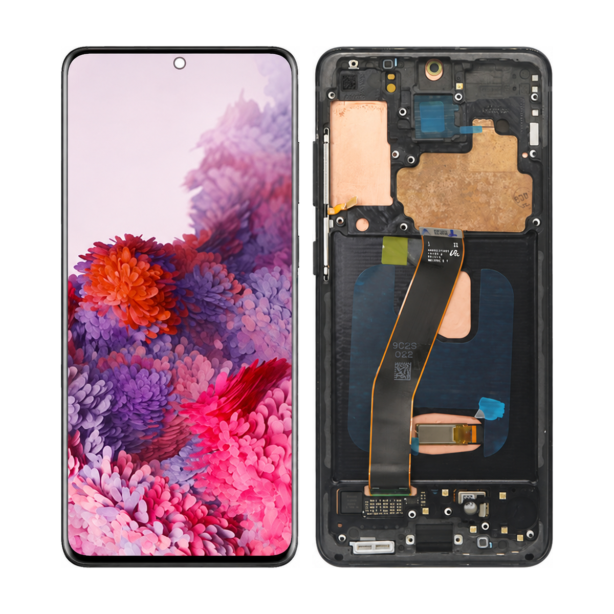 Phone screen assembly 1518282 — front and back, official pattern visual adaptation, unified layout test