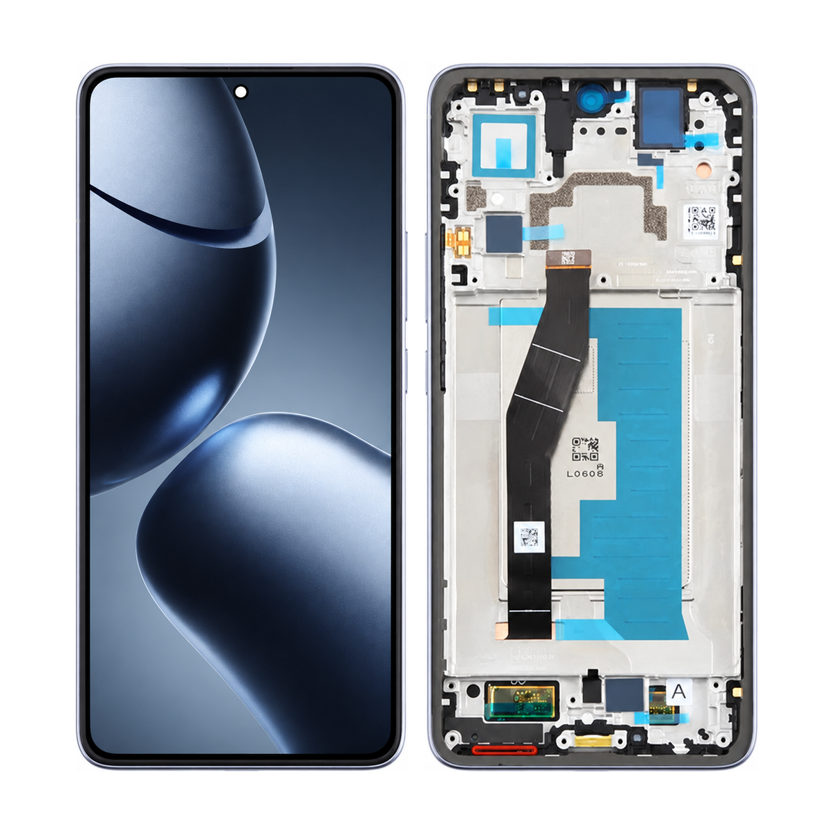 Phone screen assembly 1562344 — front and back, official pattern visual adaptation, unified layout test