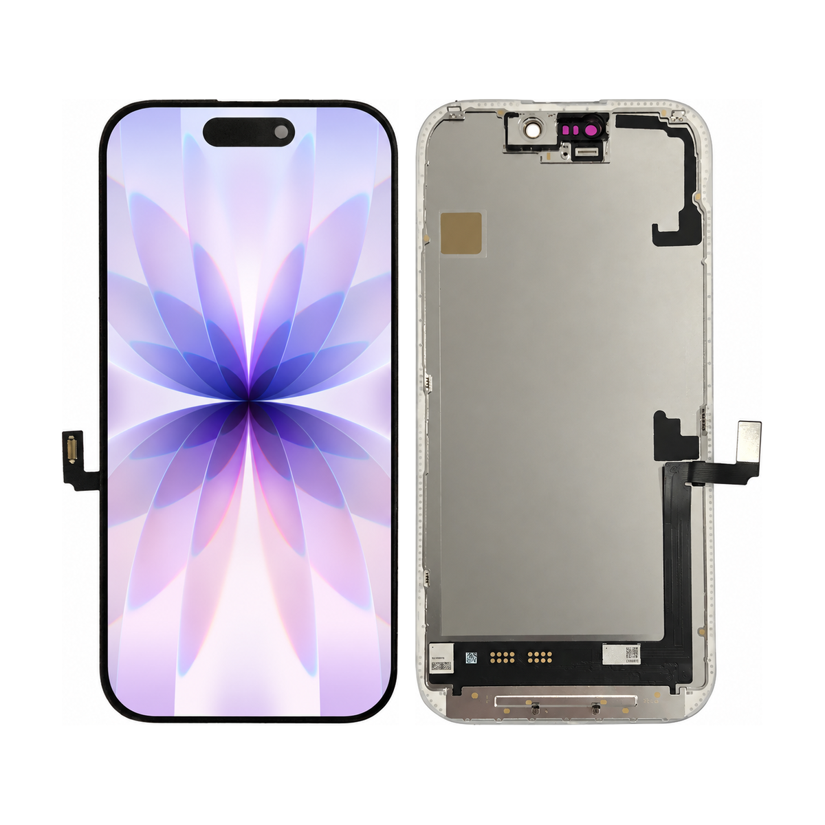 Phone screen assembly 1569094 — front and back, official pattern visual adaptation, unified layout test