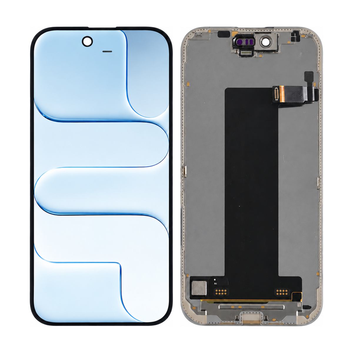 Phone screen assembly 1569719 — front and back, official pattern visual adaptation, unified layout test