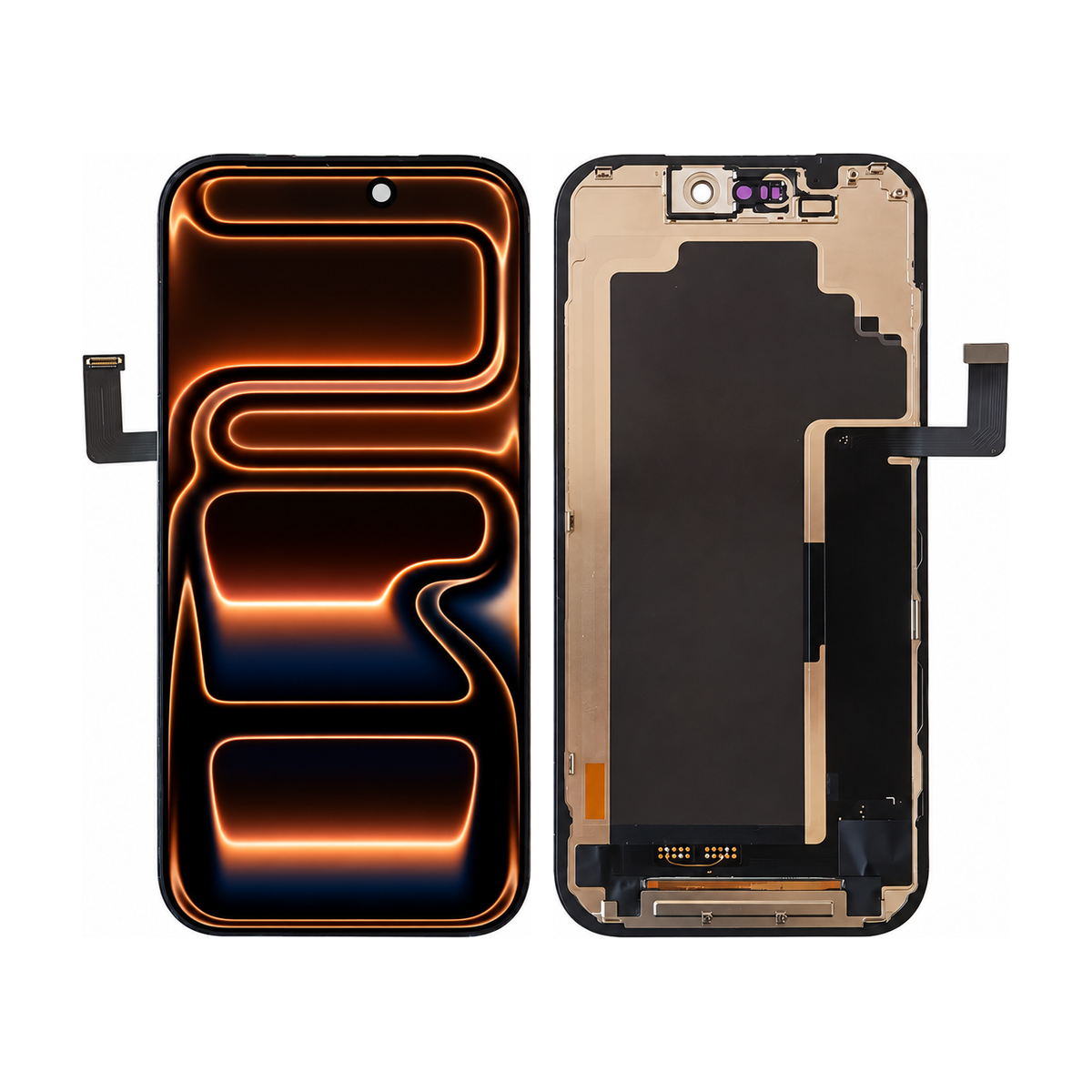 Phone screen assembly 1571471 — front and back, official pattern visual adaptation, unified layout test