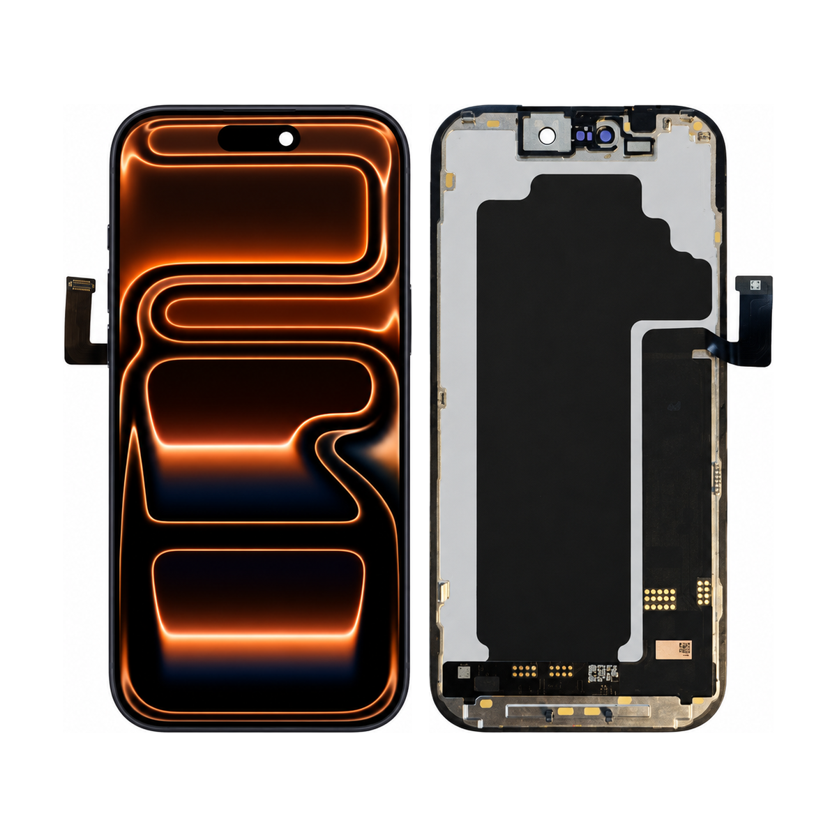 Phone screen assembly 1574578 — front and back, official pattern visual adaptation, unified layout test